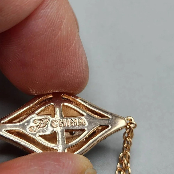 Rose Gold Tone Evil Eye  Faux Diamond Link Bracelet - Picture 7 of 8